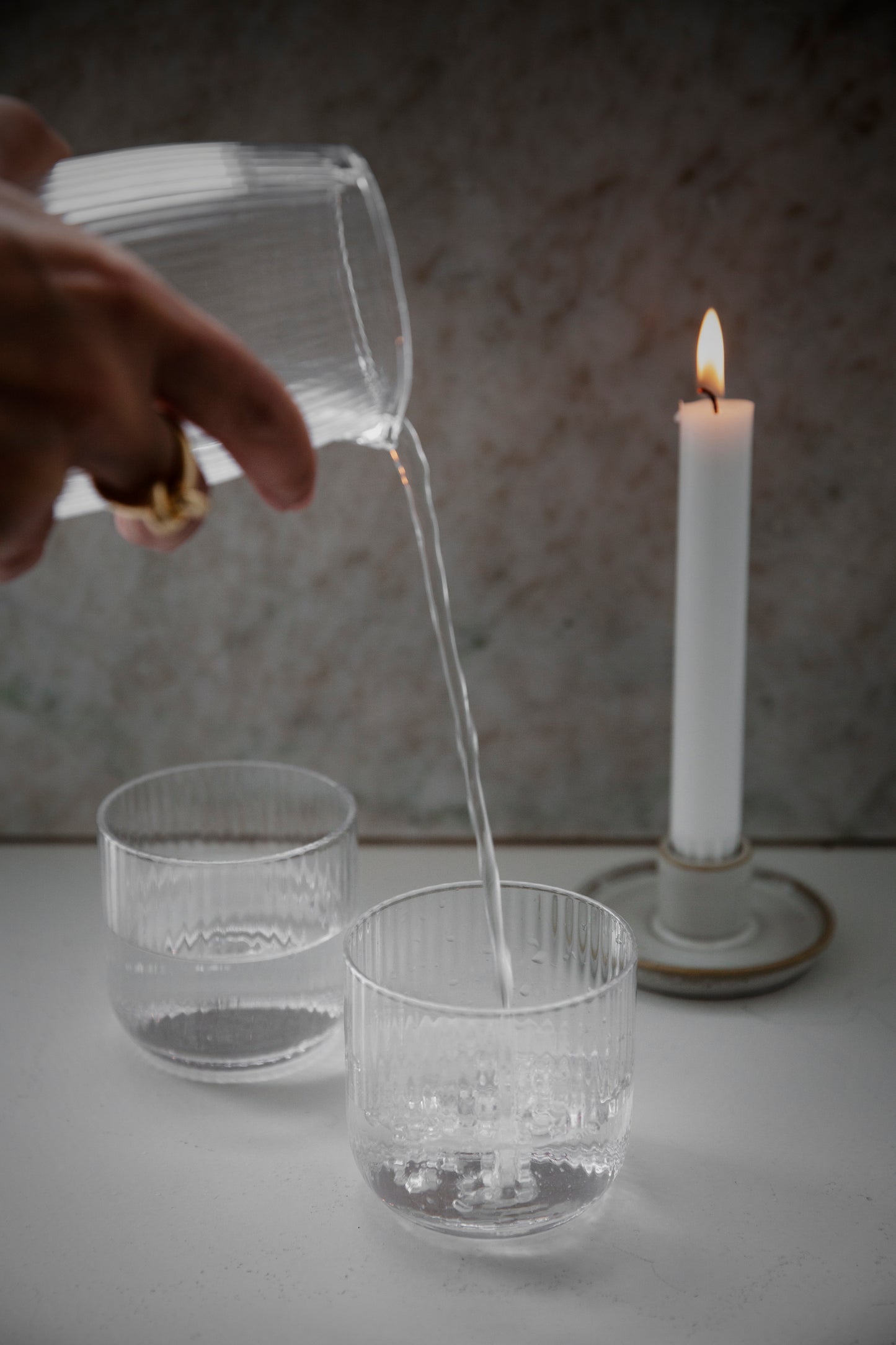 Trinkglas geriffelt 2er Set