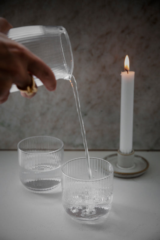 Trinkglas geriffelt 2er Set
